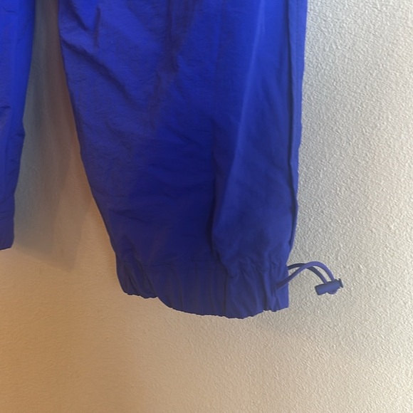 Zenana Windbreaker Smocked Pant Size XL Blue High Waist Pull On Front Pockets - Picture 6 of 13